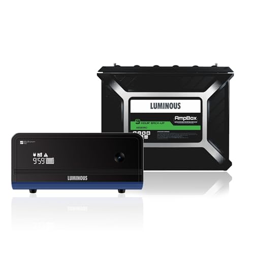 Image of Luminous Zelio 1100+AMP Box AB18060 Combo - 900VA /12V Pure Sine Wave Inverter & Gel Battery Combo | 3hr Backup | Maintenance-Free | Eco-Friendly | 60 Months Battery Warranty