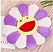 MPMBAVJB Healing Flower Cushion Sunflower Pillow, Smile Face Cushion Mat Pillow Colorful Sun Flower Plush for Home Reading Bed Room Decoration (Purple)