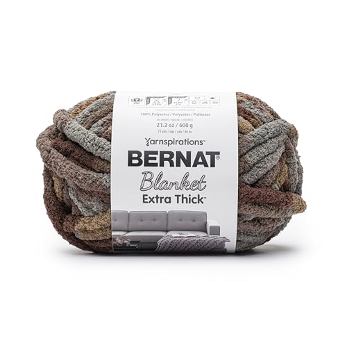 Image of Bernat Blanket Extra Thick Leather Yarn - 1 Pack of 21.12oz /598.74g - 100% Polyester - #7 Jumbo - 72 Yards - Chunky Yarn for Hand Knitting, Crocheting, Crafts & Amigurumi