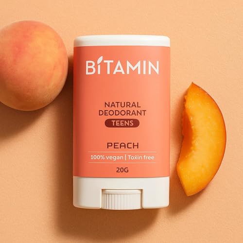 Image of Bitamin Natural Deodorant Underarm Roll On Cream For Kids & Teens | Kids Deodorant Roll On for Girls & Boys With 3% Vitamin C & E | No Aluminium, No Alcohol, No Parabens & No Triclosan | 8 Hour Odour Control, Ages 10-18 | Sea Salt, Peach, Cotton Vanilla 20 g Each (Pack of 3)