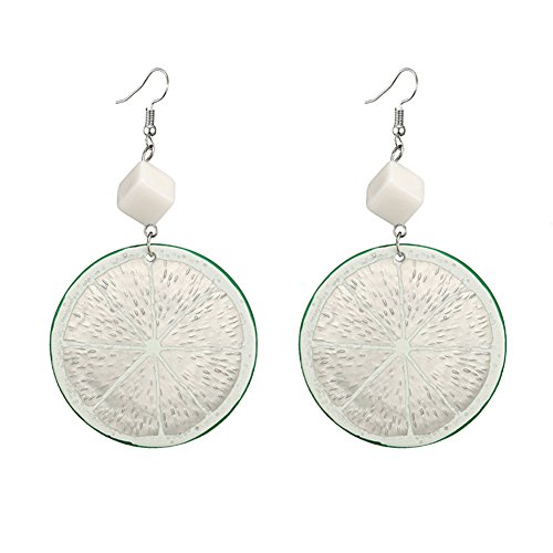 Preisvergleich Produktbild Muzhili3 Damen-Ohrringe, schöne Zitronenorange, Hakenohrringe, Acryl, Obstschmuck, Party-Geschenk, Gelb grün