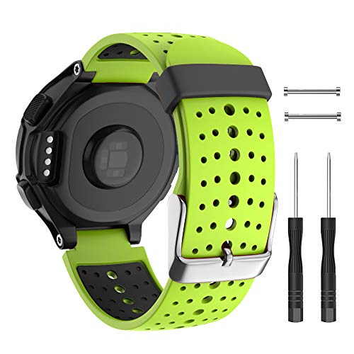 Isabake Correa para Garmin Forerunner 735XT 235 230 220 620 630 Accesorios, Correa de Repuesto de Silicona Suave para Garmin 235/230/620/630/35XT (Verde)