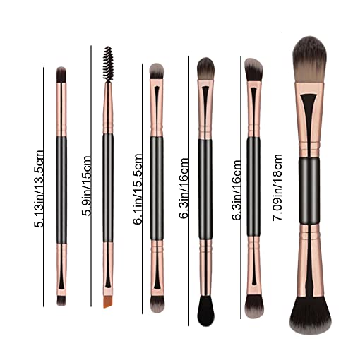 Double Ended Brushing Professional Eyeshadow Brushes Premium Foundation Brushes for Travel Daily Makeup - Image 2