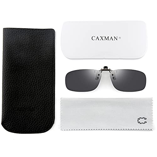 Image of CAXMAN Polarized Clip On Sunglasses Over Prescription Glasses for Men Women UV Protection
