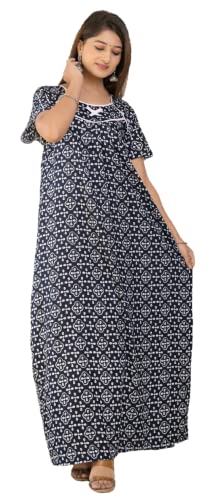 Image of Women's Cotton Solid Maxi Nighty