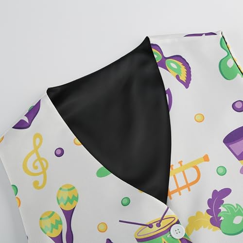 Image of GRAJTCIN Men's Festive Costume Adult Mardi Gras Vest 3D-Print St Patrick's Day Suit Independence Day Waistcoats