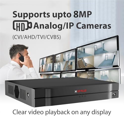 Image of CP Plus 8Ch. 4K Network Video Recorder, Up to 8 Channel IP Camera Input, Instastream, H.265+ Compression, MJPEG Decoding, Support 1 SATA HDD up to 20TB Each, 80Mbps Incoming [CP-UNR-4K2081-V4]