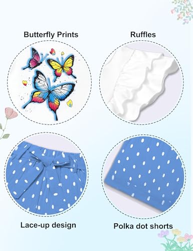 MIGU Toddler Girl Clothes Summer Girls Clothing Sets Girl Stuff T-shirt Shorts Headband 3pcs Sets Gifts…4