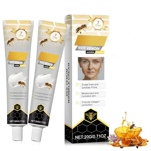 2 unidades de crema antiarrugas de veneno de abeja, 20 g x 2 crema eliminadora de arrugas de veneno de abeja, 2025 nueva crema hidratante antiarrugas para rostro y cuello, para todos los tipos de piel