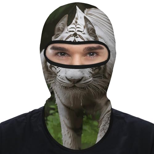 Balaclava Mascarilla para Esquí Balaclava Cubierta Facial Completa Protección Solar Capucha Blanco Majestuoso Tigre de Bengala Cubrecabeza para Verano Enfriamiento Cuello Ciclismo Balaclavas Protector UV para Hombres y Mujeres miniatura 7