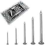 Nails for Hanging Pictures & Picture Hanging Nails on Concrete Wall - 345-Piece Masonry Nails Assortment Kit...
