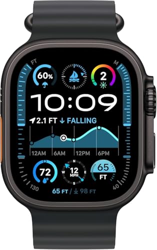 Apple Watch Ultra 2 (GPS + Cellular, 49MM) - Black Titanium Case with Black Ocean Band (Renewed) - Image 6