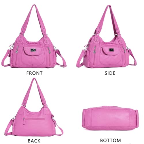 Image of Angel Kiss Purses for Women, Large Shoulder Bag Hobo Tote Purse Mutipocket Faux Leather Satchel Hobo Purse