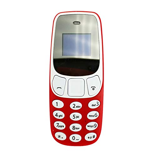 YOZUMD Mini Mobile Phone Portable Dual Sim Cards Voice Changer MP3/4 Player Mini Bluetooth-Compatible Compact Mobile Phone Red