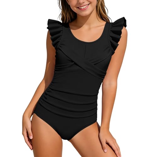 Maillot de bain dos à volants adolescente confortable pour plage