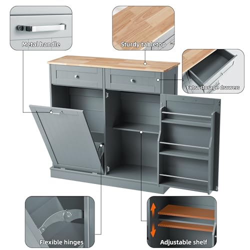Gabinete para basura oculto cocina 13 galones azul miniatura 5