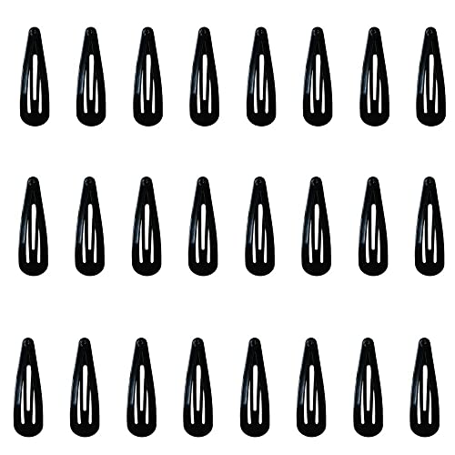 Barrettes Cheveux Noires - 20 Pièces Pinces à Cheveux en Métal pour Fille - BB Snap Barrettes