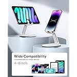 OMOTON-Foldable-Cell-Phone-Stand-Fully-Portable-Phone-Stand-for-Deak-Cell-Phones-Accessories-Height-Adjustable-Mobile-Phone-Holder-Stand-with-Charging-Hole-Compatible-with-All-Smart-Phones-White