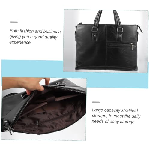 Pu Leather Business Briefcase Large Capacity Laptop Bag for Professionals College Students Travelers Durable Practical Design with Ample Storage for Daily Essentials3
