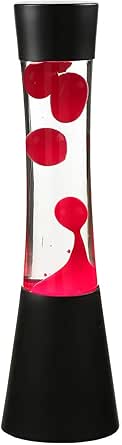 Retro Lavalampe Rot, Lava Lampe, stimmungsvoll, 39,5 cm, inklusive Leuchtmittel, G9 30 W mit Kabelschalter, warm, aktiv, Jugendzimmer, Dekolampe