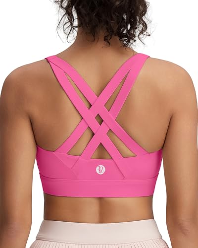 Image of RUNNING GIRL Sports Bra for Women High Support,Strappy Running Supportive High Impact Sports Bras with Sewn in Pads
