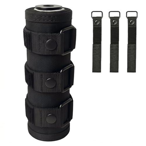 DIZETION 2200F Extreme Heat Resistant 7 Inch Black Suppressor Cover Interchangeable Strap System 4-Layer Defense Includes Extra Straps fo Silencers