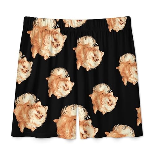 Pomeranian Erman Spitz Dog Men's Pajama Shorts Drawstring Pajama Pants Loungewear Pj Bottoms with Pockets4