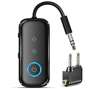 Premium Pro Bluetooth 5.4 Transmitter Receiver,Airplane Audio Adapter,Wireless Transmitter for TV/Travel Flight,Airline,Gym.Compatible with 2 AirPods/Headphones,Bluetooth Receiver for Car/Home Stereo