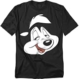 Popfunk Looney Tunes Pepe Face T Shirt, Medium, Black