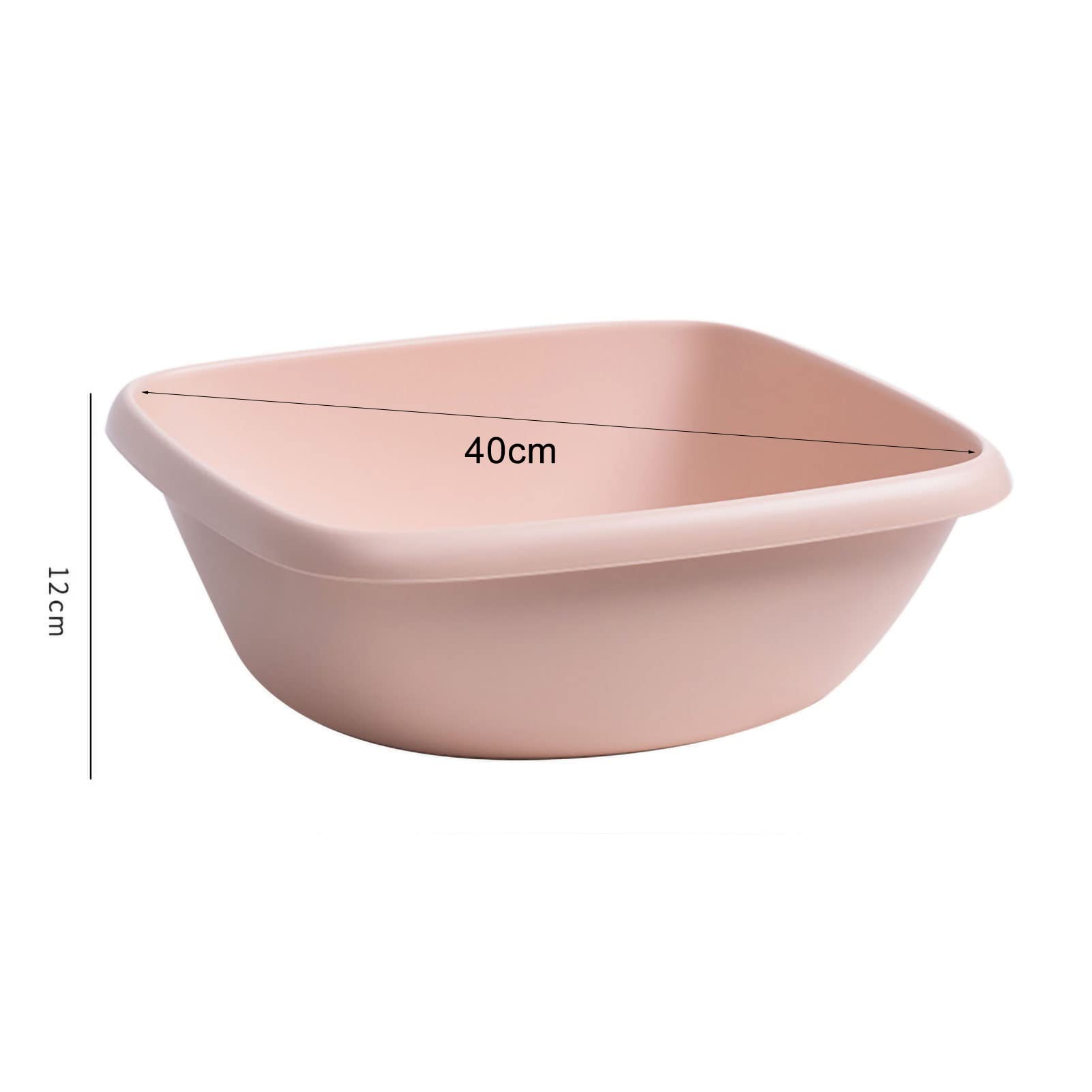 Wakects Lavabo carré en Plastique PP Lavabo à Linge Bord de Bouclage épaissi Conception de Stockage étroite pour Dortoir Lave-Vaisselle Domestique Linge de bébé Bain de Pieds (L Rose)