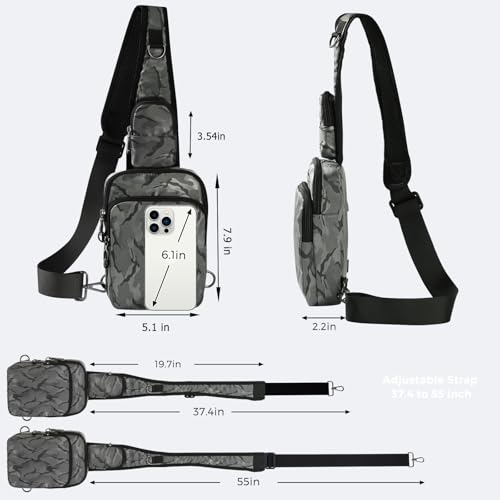 Image of Sling Bag, Crossbody Bag with Zipper Lock, RFID & Water Resistant for Women and Men Small Chest Bag for Travel Casual