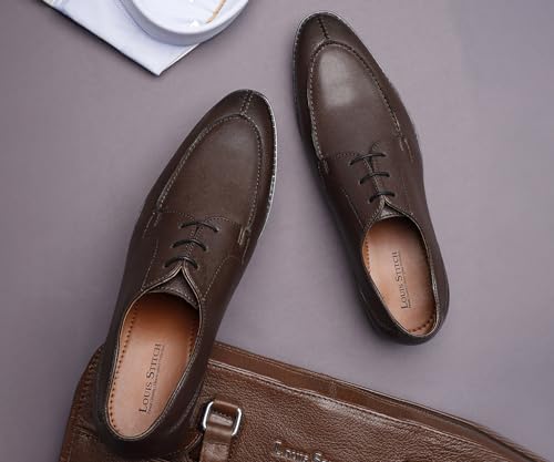 Image of LOUIS STITCH Derby Formal Shoes for Men | Lace-Up Front Cut | Ideal for Business, Casual, Parties (RGFCBU)