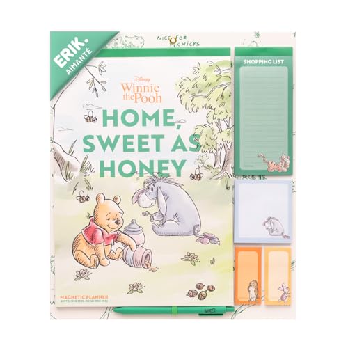 Grupo Erik - Calendrier Magnetique Frigo, Disney, Winnie L'Ourson - de Septembre 2025 à Décembre 2026 | Planificateur Mensuel 16 mois, Calendrier Familial 2025 2026