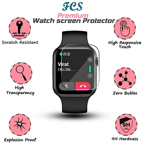 Image of FCS smart watch screen guard membrane for Fastrack Reflex Play| Ultrathin 0.125mm flexible screen protector TPU membrane | Edge to Edge Coverage | Pack of 3