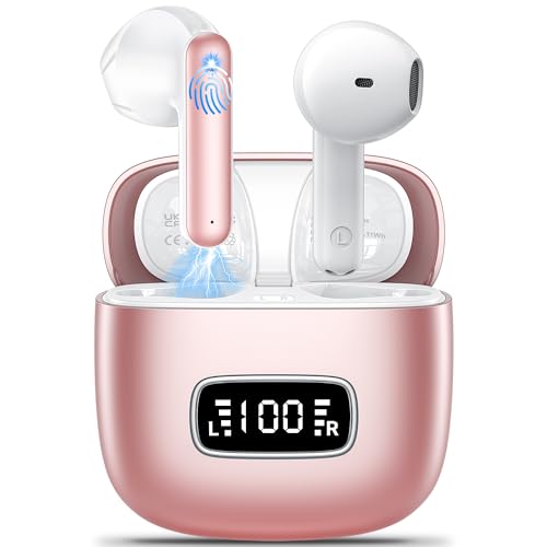 Écouteurs Bluetooth 5.4 42H autonomie son HiFi micro ENC rose