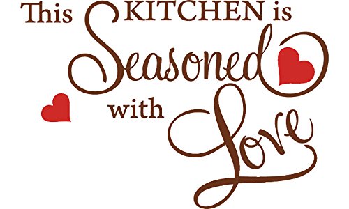 Picniva Brown 15'' X 22'' This Kitchen is Seasoned with Love Wall Quote Sticker
