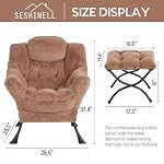 Lazy Chair mit Ottomane, moderner Akzentstuhl, zeitgenössischer Lounge-Sofastuhl mit Armlehnen, Lesestuhl für Wohnzimmer, Schlafzimmer, Büro – Bild 3