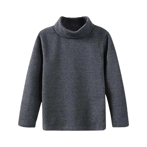 Toddler Girl Boys Solid Color Long Sleeve High Neck Base Coat With Warm Top For 3 To 10 Years Little Girls