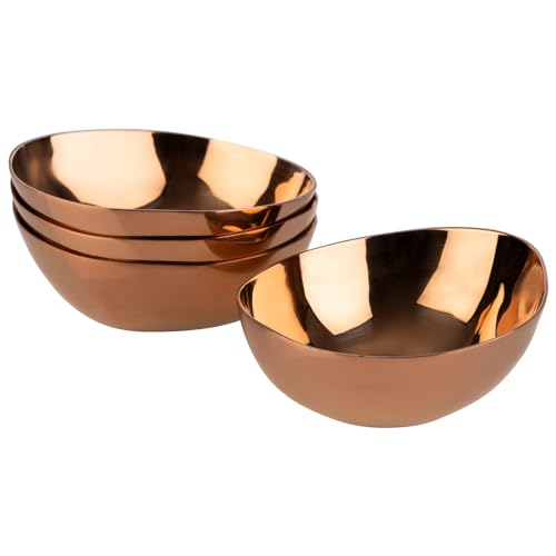 APS PEBBLES 40790 - Set di 4 ciotole in acciaio INOX rivestito in PVD, 6,5 x 6 cm, altezza 2,5 cm, effetto rame