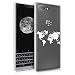Produktbild kwmobile BlackBerry KEYtwo (Key2) Hülle - Handyhülle für BlackBerry KEYtwo (Key2) - Handy Case in Travel Umriss Design Weiß Transparent