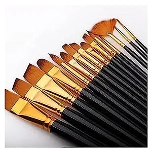 ECLET Art Brush Set for Artists, Painting Brushes Set of 12 Professional Round Pointed Tip Nylon Hair Artist Acrylic Paint Brush for Acrylic/Water Colour/Oil Painting Item 30