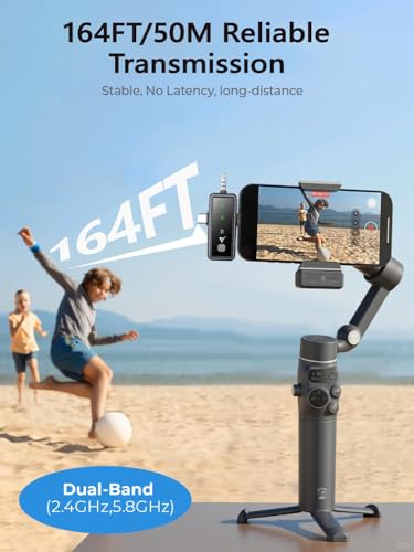 Image of VELOMAX Wireless Mic for Youtubers, Video Recording, Streaming with LED Indicator Light, 3 in 1 Noise Cancellation Wireless Microphone for iPhone /Android USB-C /Camera, 164FT Transmission Range