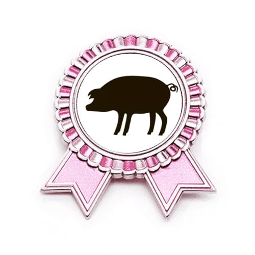Broche cochon noir et rose en métal taille M une idée cadeau originale et chic