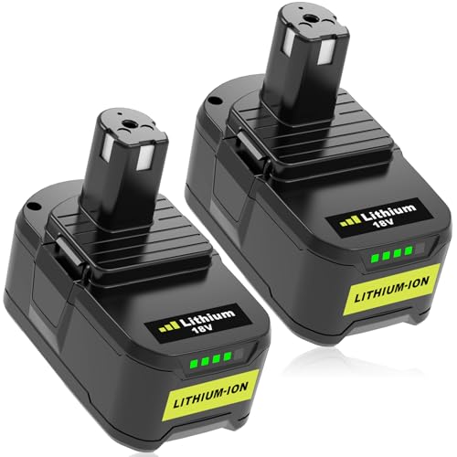 2 X 18V 5,5Ah Remplacement pour Ryobi Batterie RB18L50 RB18L40 RB18L25 RB18L15 RB18L13 pour Ryobi P108 P107 P122 P104 P105 P102 P103 avec Indicateur LED