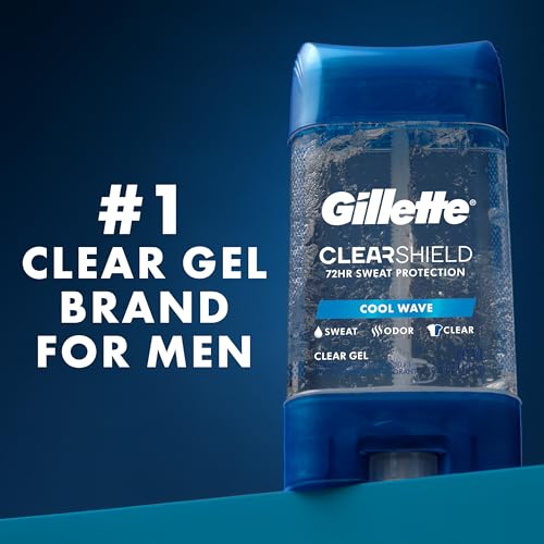 Gillette Antiperspirant and Deodorant for Men, 72hr Sweat & Odor Protection, Long Lasting Freshness, Anti-White Mark Technology, Clear Gel, Cool Wave Scent, 3.8 oz (Pack of 3) - image 9