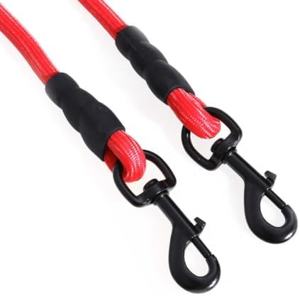 MAGICLULU Double Head Dog Traction Strap Red Pet Pulling Rope for Puppy and Pet Dog Training Outdoor Use with Pp Material and Creative Design to Prevent Neck Injury - 3