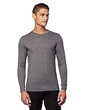 32 Degrees Mens Heat Performance Thermal Baselayer Crewneck Long Sleeve Top, Charcoal Heather, X-Large