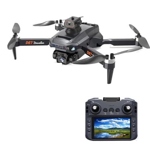 LKHLTBF Dual Battery,Drone GPS d27 Pro Max 8k, caméra HD Professionnelle, 5g, WiFi, FPV, 360°, évitement d'obstacles, sans balais, Grand écran,...