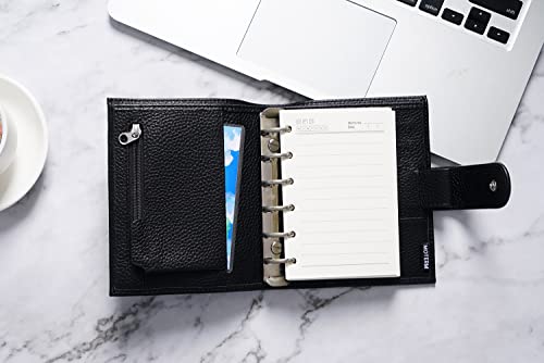 Moterm Regular Planner Pocket Ring Organizer - Genuine Leather Organizer (Pebble Black, 19mm Ring), Regular Pocket(2.0) - Image 3