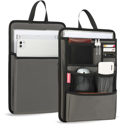 Stiff Backpack Insert Organizer for Men Women Bag In Bag Thin Water-repellent Nylon 13.7x10.2x2-Gray